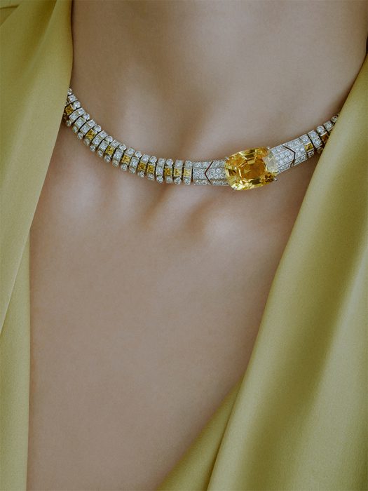 cartier yellow diamond necklace